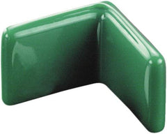 Caplugs - 1-1/8" x 1/8", Flexible Push-On L-Frame End Cap - 1/2" Long, Vinyl, Green - Caliber Tooling