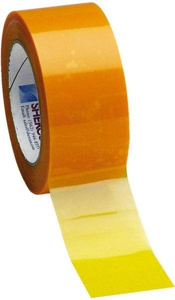 Caplugs - 45mm Wide x 72 Yd Long Yellow Polyester Film High Temperature Masking Tape - Series PC30-45MM, 3.5 mil Thick - Caliber Tooling