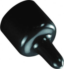 Caplugs - 0.303" ID, Pull-Tab, Round Head Masking Cap - 1-3/8" Long, Vinyl, Black - Caliber Tooling