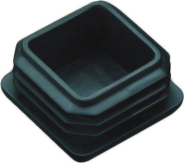 Caplugs - Square Finishing Plug for 14 to 20 Gauge Panels, for 3/4" Tube Diam - 0.43" Deep, Vinyl, Black - Caliber Tooling