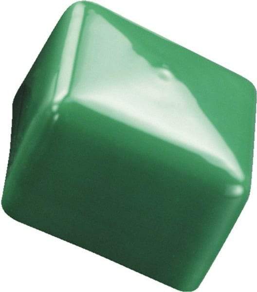 Caplugs - Square Head Tube Cap - 0.495" OD, 1" Long, Vinyl, Green - Caliber Tooling