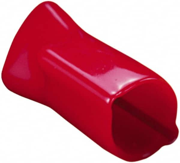 Caplugs - 0.585" ID, Round Head Vented Cap - 0.695" OD, 3/4" Long, Vinyl, Red - Caliber Tooling