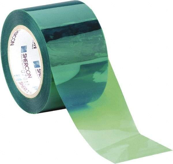 Caplugs - 3/8" Wide x 72 Yd Long Green Polyester Film High Temperature Masking Tape - Series PC21-0375, 3.5 mil Thick - Caliber Tooling