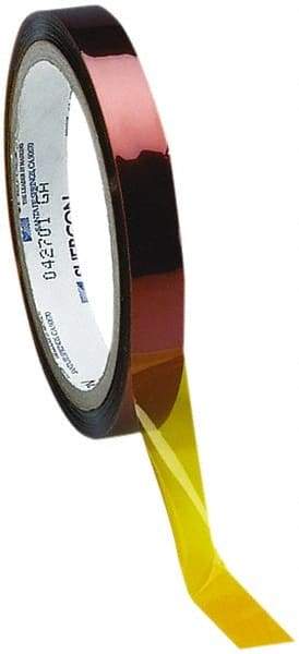 Caplugs - 3/8" Wide x 36 Yd Long Amber Polyamide High Temperature Masking Tape - Series 22-0375, 2.5 mil Thick - Caliber Tooling