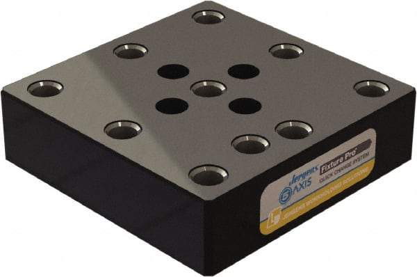 Jergens - 130mm Long x 130mm Wide x 35mm High Steel Fixture Plate - 35mm Plate Thickness - Caliber Tooling