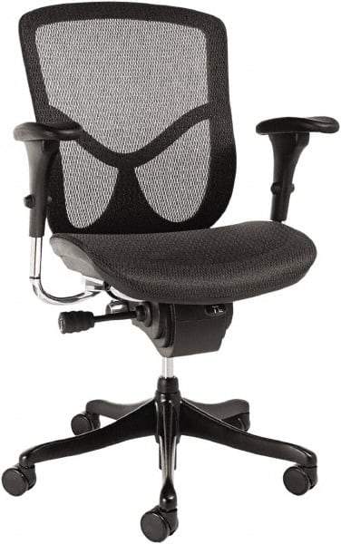 ALERA - 42-3/8" High Ergonomic Multifunction Chair - 28" Wide x 29-1/8" Deep, Breathable-A-Grade Black Mesh Seat, Black - Caliber Tooling