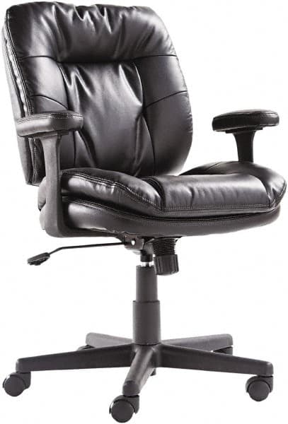 OIF - 40" High Executive Swivel/Tilt Chair - 26" Wide x 25-3/8" Deep, Soft Leather Seat, Black - Caliber Tooling