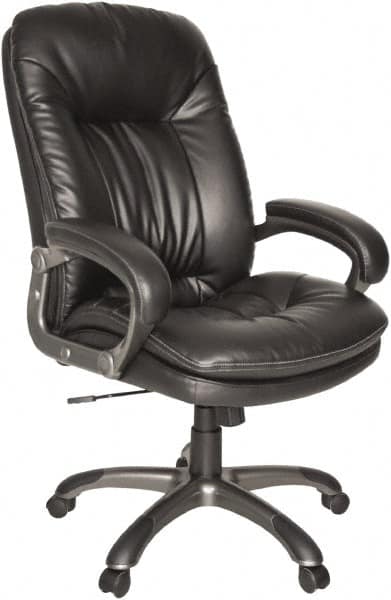 OIF - 45-1/4" High Executive Swivel/Tilt Chair - 25" Wide x 29-7/8" Deep, Soft Leather Seat, Black - Caliber Tooling