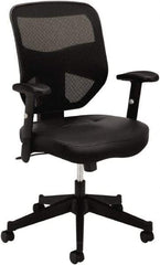 Basyx - 42-1/2" High High Back Chair - 29" Wide x 36" Deep, Leather Seat, Black - Caliber Tooling