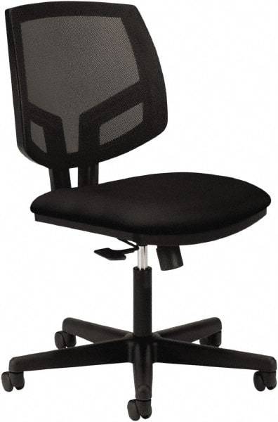 Hon - 38-3/4" High Task Chair - 24" Wide x 25" Deep, 100% Polyester Seat, Black - Caliber Tooling