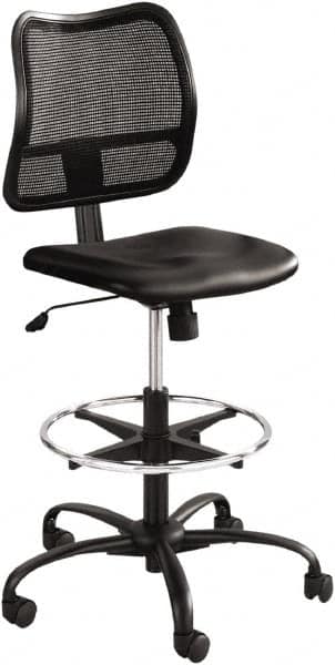 Safco - 49-1/2" High Extended Height Chair - 25" Wide x 25" Deep, Vinyl Seat, Black - Caliber Tooling