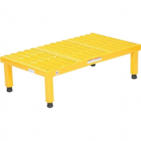 Vestil - 9" High x 19" Wide x 36" Deep, Yellow Step Stand - Steel, 500 Lb Capacity - Caliber Tooling