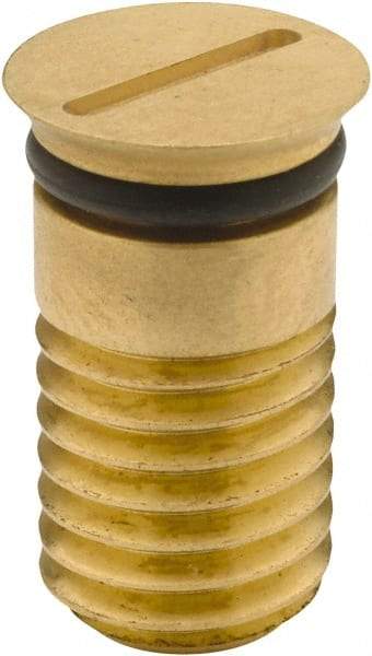 Jergens - 1 Piece M12x1.75 Vise Chip Plug - Brass, 30" Long, 14.5mm Wide - Caliber Tooling