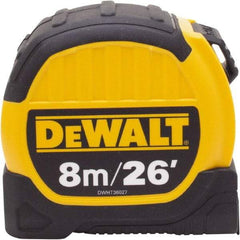 DeWALT - 26' x 1-1/8" Tape Measure - 1/16" & 1 cm Graduation, Inch & Metric Graduation Style - Caliber Tooling