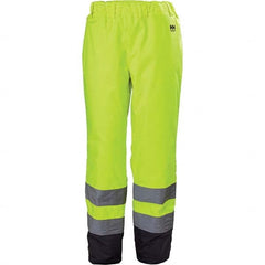 Helly Hansen - Size 3XL Hi-Vis Yellow & Charcoal Rain & Wind Resistant & Waterproof & High Visibility Rain Pants - Exact Industrial Supply