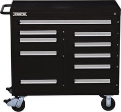 Proto - 10 Drawer Steel Tool Roller Cabinet - 45" Wide x 42-1/2" High x 21-3/8" Deep, Ball Bearing Drawer Slides, Black - Caliber Tooling