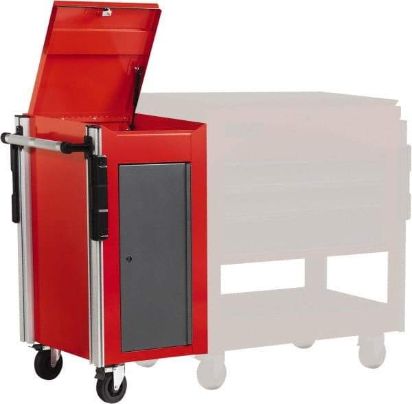 Proto - 5 Drawer Steel Tool Roller Cabinet - 18" Wide x 34" High x 20" Deep, Ball Bearing Drawer Slides, Safety Red/Gray - Caliber Tooling