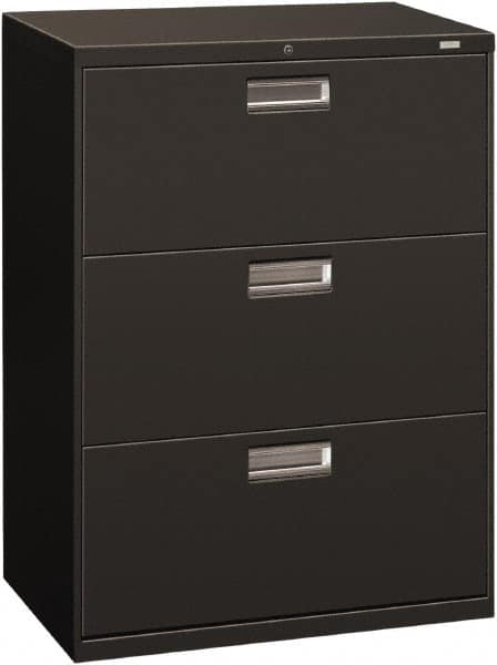 Hon - 30" Wide x 40.88" High x 19-1/4" Deep, 3 Drawer Roll-Out - Steel, Charcoal - Caliber Tooling