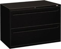 Hon - 42" Wide x 28.38" High x 19-1/4" Deep, 2 Drawer Lateral File - Steel, Black - Caliber Tooling