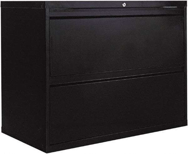 ALERA - 36" Wide x 28.38" High x 19-1/4" Deep, 2 Drawer Lateral File - Steel, Black - Caliber Tooling