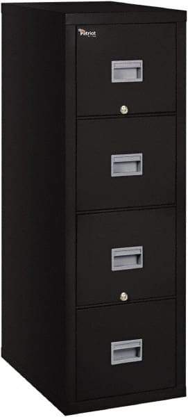 FireKing - 17-3/4" Wide x 52-3/4" High x 25" Deep, 4 Drawer Pedestal - Steel, Black - Caliber Tooling