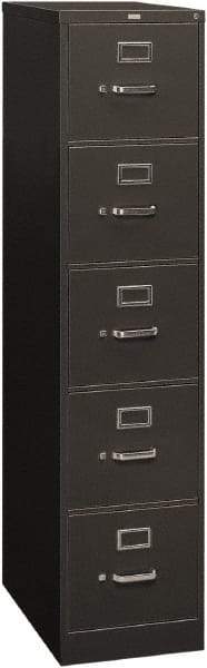 Hon - 15" Wide x 60" High x 26-1/2" Deep, 5 Drawer Vertical File - Steel, Charcoal - Caliber Tooling