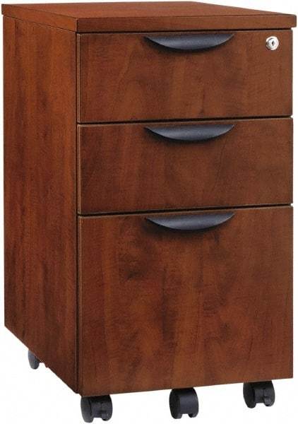 ALERA - 15.88" Wide x 28.38" High x 20-1/2" Deep, 3 Drawer Pedestal - Woodgrain Laminate, Medium Cherry - Caliber Tooling