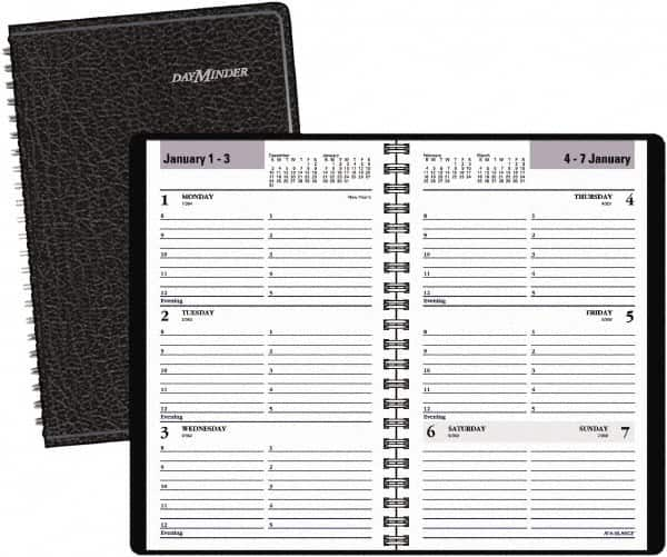 DayMinder - 26 Sheet, 4-7/8 x 8", Weekly Planner - Black - Caliber Tooling