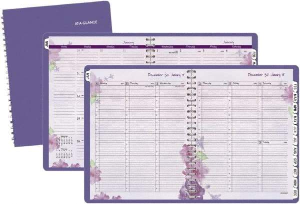 AT-A-GLANCE - 312 Sheet, 8-1/2 x 11", Weekly/Monthly Planner - Purple - Caliber Tooling