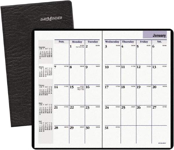 DayMinder - 24 Sheet, 8-1/8 x 10-7/8", Monthly Planner - Black - Caliber Tooling