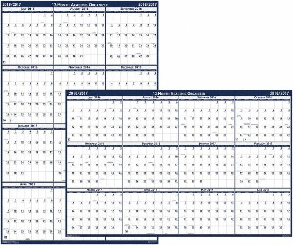 House of Doolittle - 1 Sheet, 4 x 6", Erasable Wall Planner - Blue & Gray - Caliber Tooling