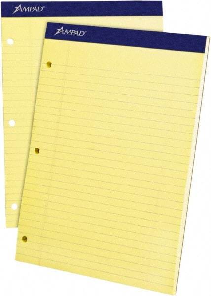 AMPAD - 100 Sheet, 8-1/2 x 11", Legal/Wide (Style) Legal Pad - Canary - Caliber Tooling