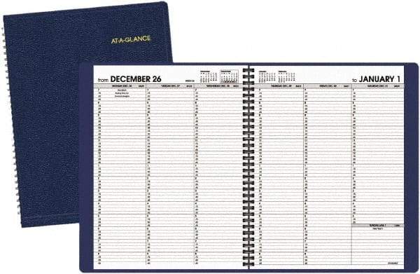 AT-A-GLANCE - 128 Sheet, 8-1/4 x 10-7/8", Weekly Planner - Navy - Caliber Tooling