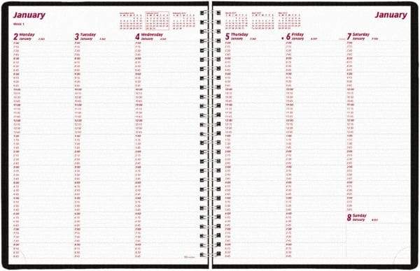 Brownline - 26 Sheet, 3-1/4 x 6-1/4", Weekly Planner - Black - Caliber Tooling