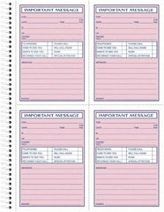 TOPS - 400 Sheet, 8-1/2 x 11-3/4", Telephone Message Book - Pink - Caliber Tooling