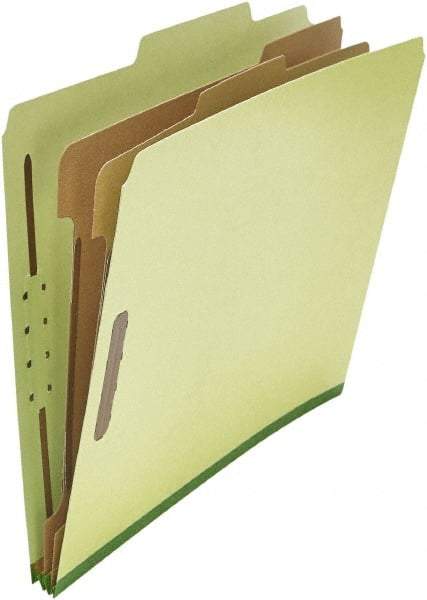 UNIVERSAL - 8-1/2 x 11", Letter Size, Green, Classification Folders with Top Tab Fastener - 25 Point Stock, Right of Center Tab Cut Location - Caliber Tooling