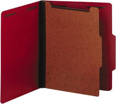 UNIVERSAL - 8-1/2 x 11", Letter Size, Ruby Red, Classification Folders with Top Tab Fastener - 25 Point Stock, Right of Center Tab Cut Location - Caliber Tooling