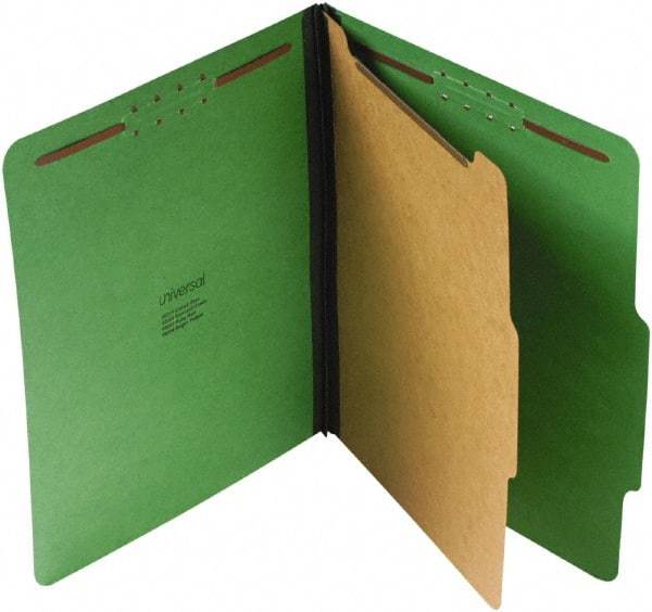 UNIVERSAL - 8-1/2 x 11", Letter Size, Emerald Green, Classification Folders with Top Tab Fastener - 25 Point Stock, Right of Center Tab Cut Location - Caliber Tooling