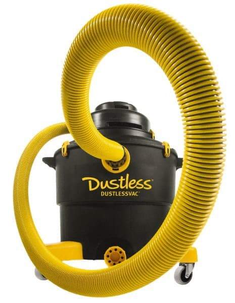 Dustless Technologies - 16 Gal Plastic Tank, Electric Powered Wet/Dry Vacuum - 5 Peak hp, 120 Volt, 11.5 Amps, 12' Hose Fitting, Cloth Filter, Accessories Included - Caliber Tooling