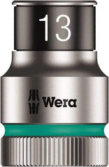 Wera - 10 Piece 1/2" Drive Thin Wall Standard Socket Set - 6 Points, 10 to 19mm, Metric Measurement Standard - Caliber Tooling