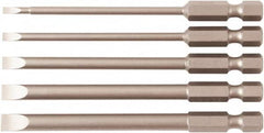 Wiha - 5 Piece, Bit Set - 1/4" Drive, Slotted Point - Caliber Tooling