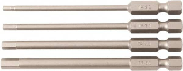 Wiha - 4 Piece, Bit Set - 1/4" Drive, Hex Point - Caliber Tooling