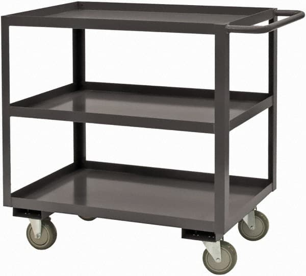 Durham - 2,400 Lb Capacity, 48" Wide x 18" Long x 37-5/8" High Service Cart - 2 Shelf, Steel, 2 Rigid/2 Swivel Casters - Caliber Tooling