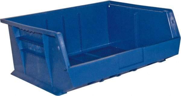 Durham - 14-5/8" Deep, Blue Plastic Hang and Stack Bins - 7" High x 16-3/4" Wide x 14-5/8" Long - Caliber Tooling