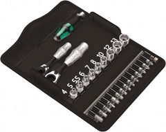 Wera - 27 Piece 1/4" Drive Ratchet Socket Set - Comes in Canvas Pouch - Caliber Tooling