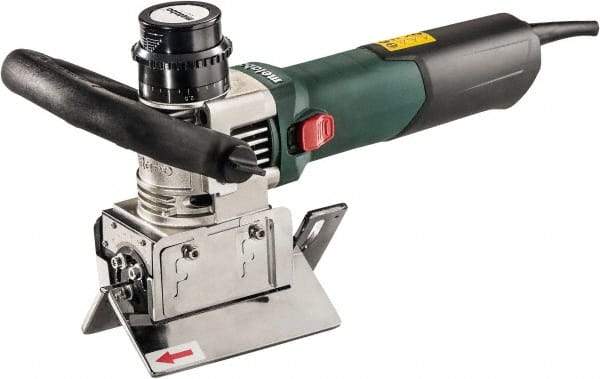 Metabo - 0 to 90° Bevel Angle, 3/8" Bevel Capacity, 12,500 RPM, 810 Power Rating, Electric Beveler - 13 Amps, 1/4" Min Workpiece Thickness - Caliber Tooling