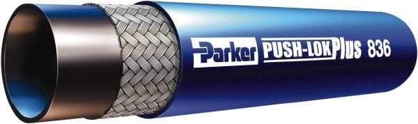 Parker - 5/8" ID x 0.91" OD CTL Push-on Air Hose - 350 Working psi, -55 to 302°F, Blue - Caliber Tooling