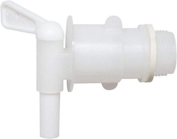 Detco - 3/4" NPT Plastic Rigid Drum Faucet - No Arrester, Manual Closing, 3" Long Extension - Caliber Tooling