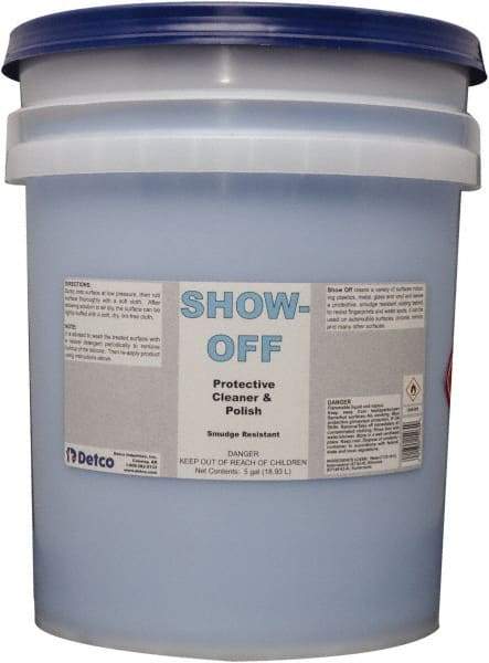 Detco - 5 Gal Pail Unscented Glass Cleaner - Use on Glass, Plastic Surfaces - Caliber Tooling