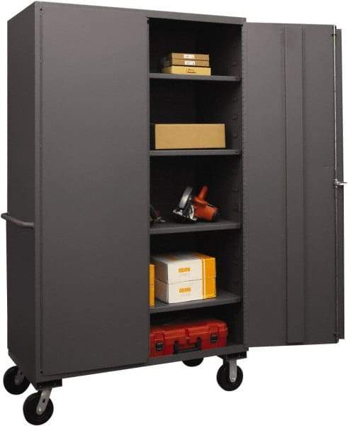 Durham - 4 Shelf Locking Storage Cabinet - Steel, 36" Wide x 24" Deep x 80" High, Gray - Caliber Tooling